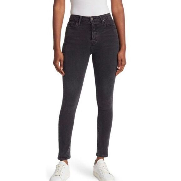 GRLFRND Karolina Super High Rise Jeans in Black Rain Size 31 - Picture 1 of 10